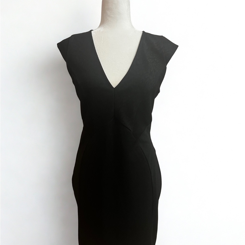 Black V-Neck Bodycon Dress